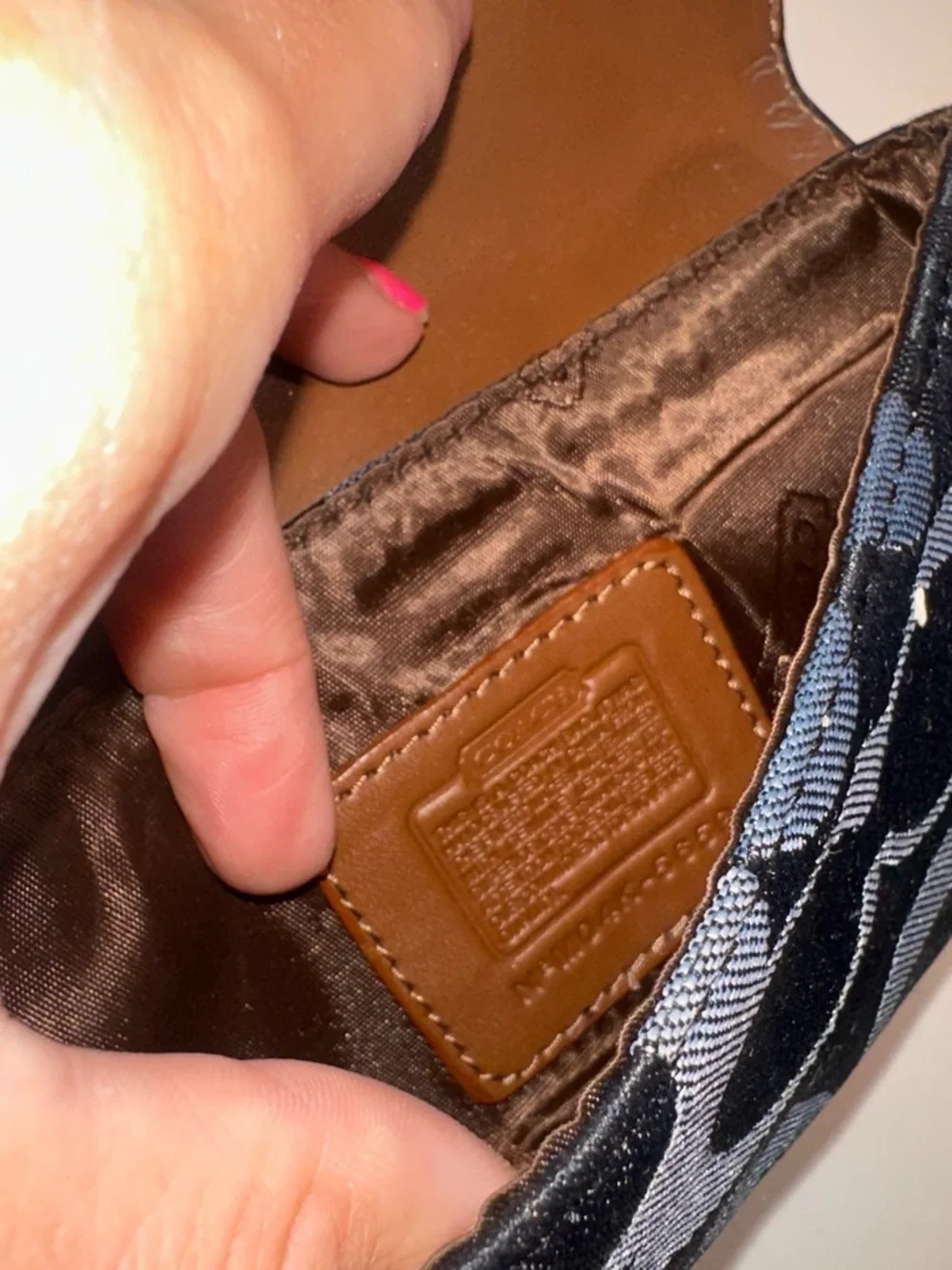 Coach Navy Signature Buckle Wristlet